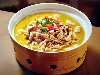 Pork Tripe Strips in Golden Broth